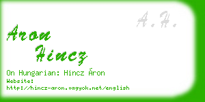 aron hincz business card